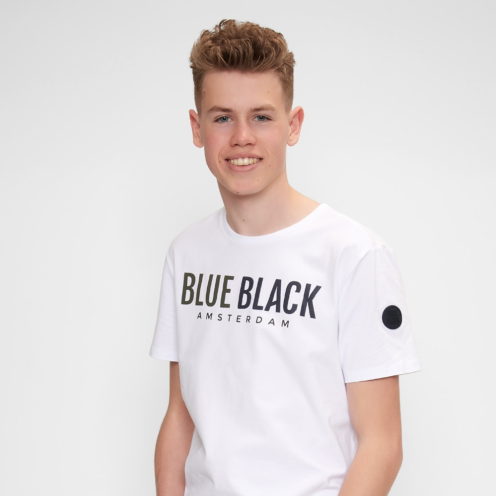 BlueBlack T-shirt TOMMY Wit front