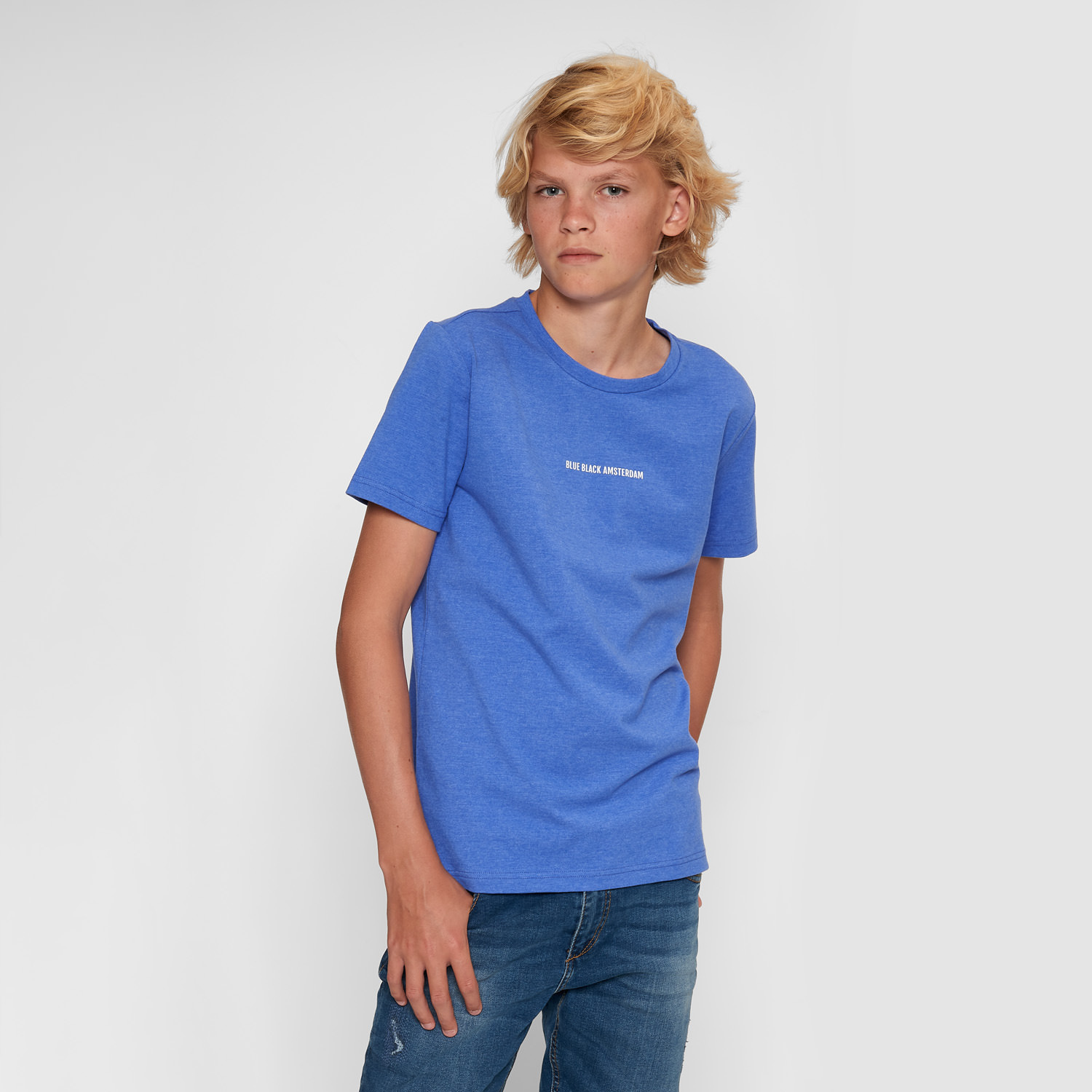 BlueBlack T-shirt TIES Kobalt Melange front